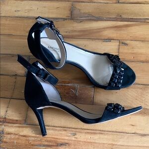 Michael Kors Black Patent Leather Ankle-Strap Heels